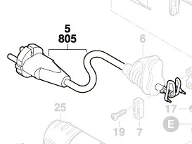 Cable d´alimentation PWS 1000-125 / PST 900 PEL / PSB 650 RE BOSCH